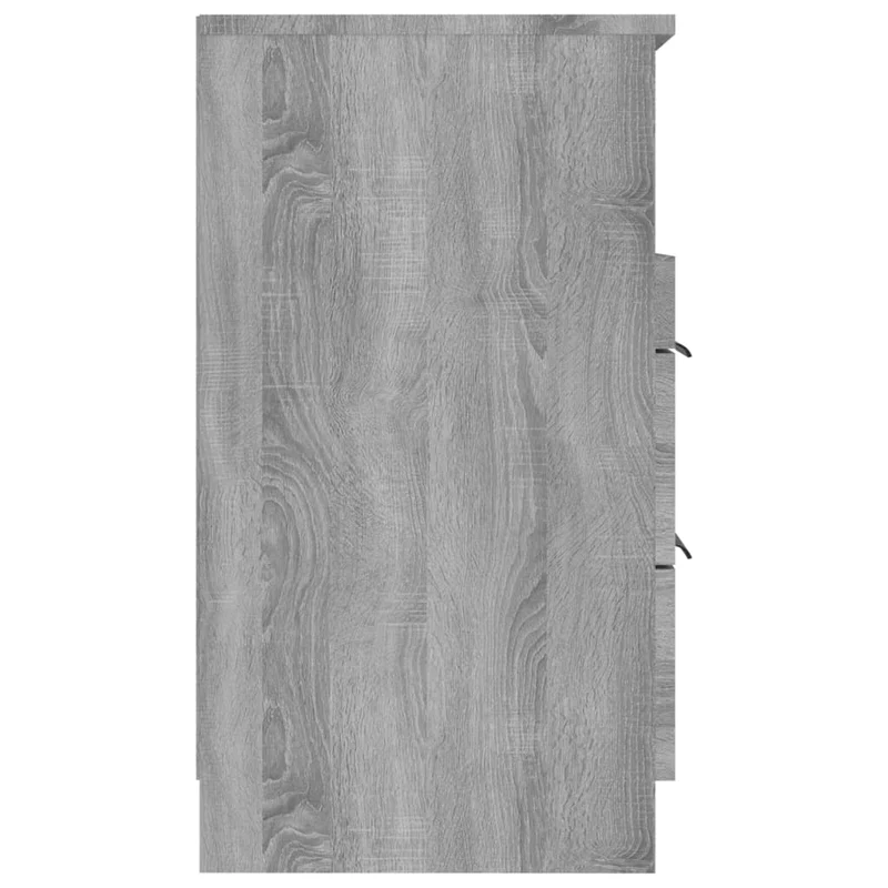 Lot de 2 tables de chevet avec deux tiroirs 40 x 36 x 65 cm en bois d'ingénierie gris DEC035752