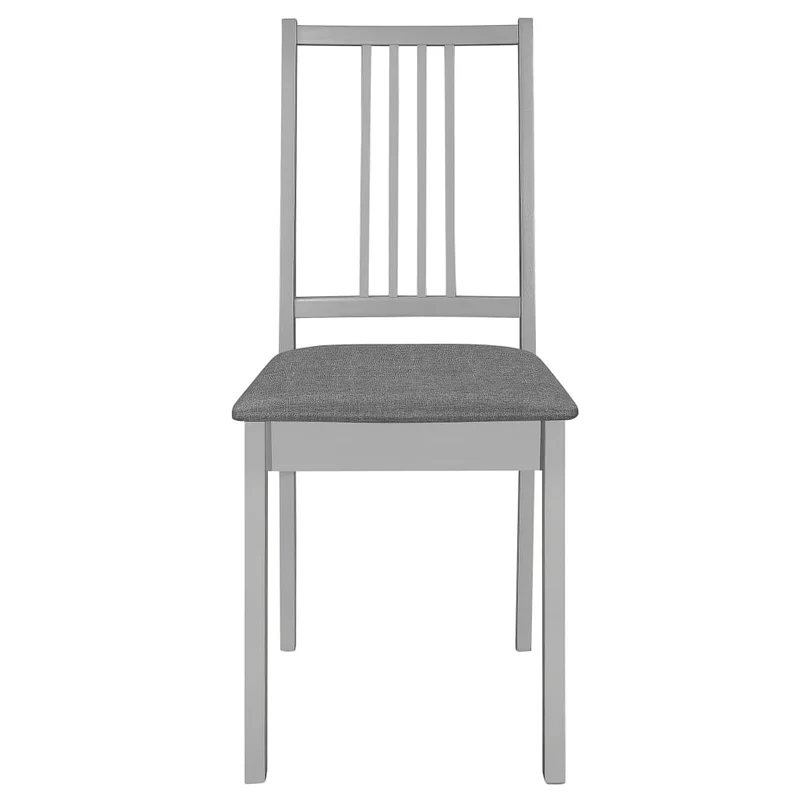 Lot de 6 chaises de salle à manger avec coussins d'assise design classique cadre en bois gris DEC025469
