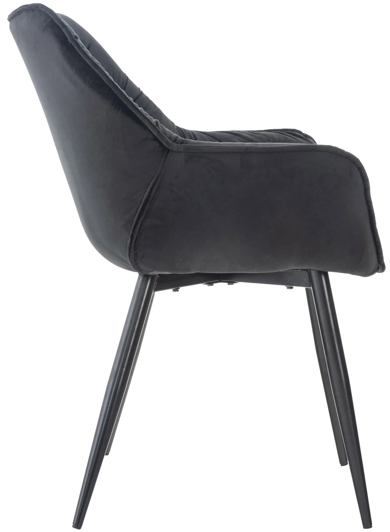 Chaise de coiffeuse salon bureau rembourré confortable et moderne capitonné velours noir FAL10525