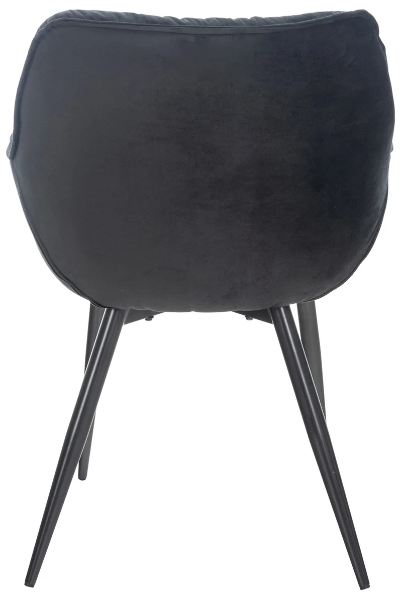 Chaise de coiffeuse salon bureau rembourré confortable et moderne capitonné velours noir FAL10525