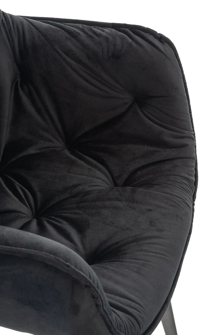 Chaise de coiffeuse salon bureau rembourré confortable et moderne capitonné velours noir FAL10525