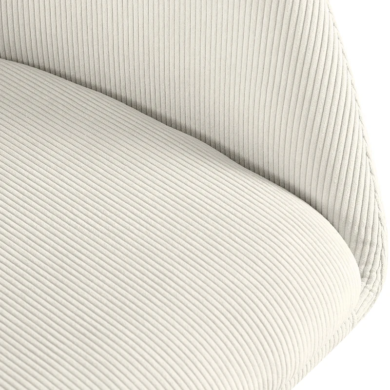 Chaise contemporaine de salle à manger x1 en velours côtelé crème pivotante 180° avec accoudoirs 10_0005784