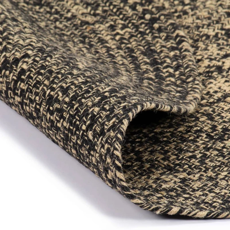 Tapis fait à la main Jute Noir et naturel 120 cm DEC023521