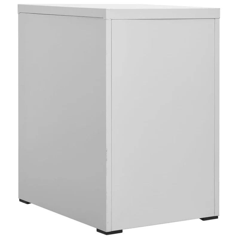 Caissons à tiroirs meuble de bureau avec 2 tiroirs et 1 serrure 46 x 62 x 72,5 cm en acier gris clair DEC024537