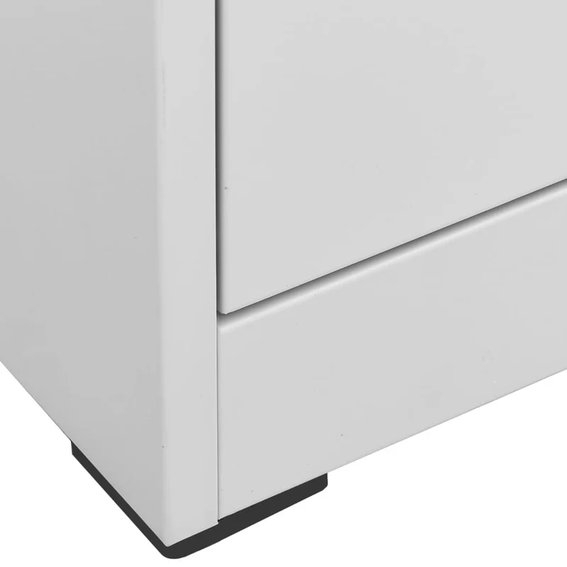 Caissons à tiroirs meuble de bureau avec 2 tiroirs et 1 serrure 46 x 62 x 72,5 cm en acier gris clair DEC024537