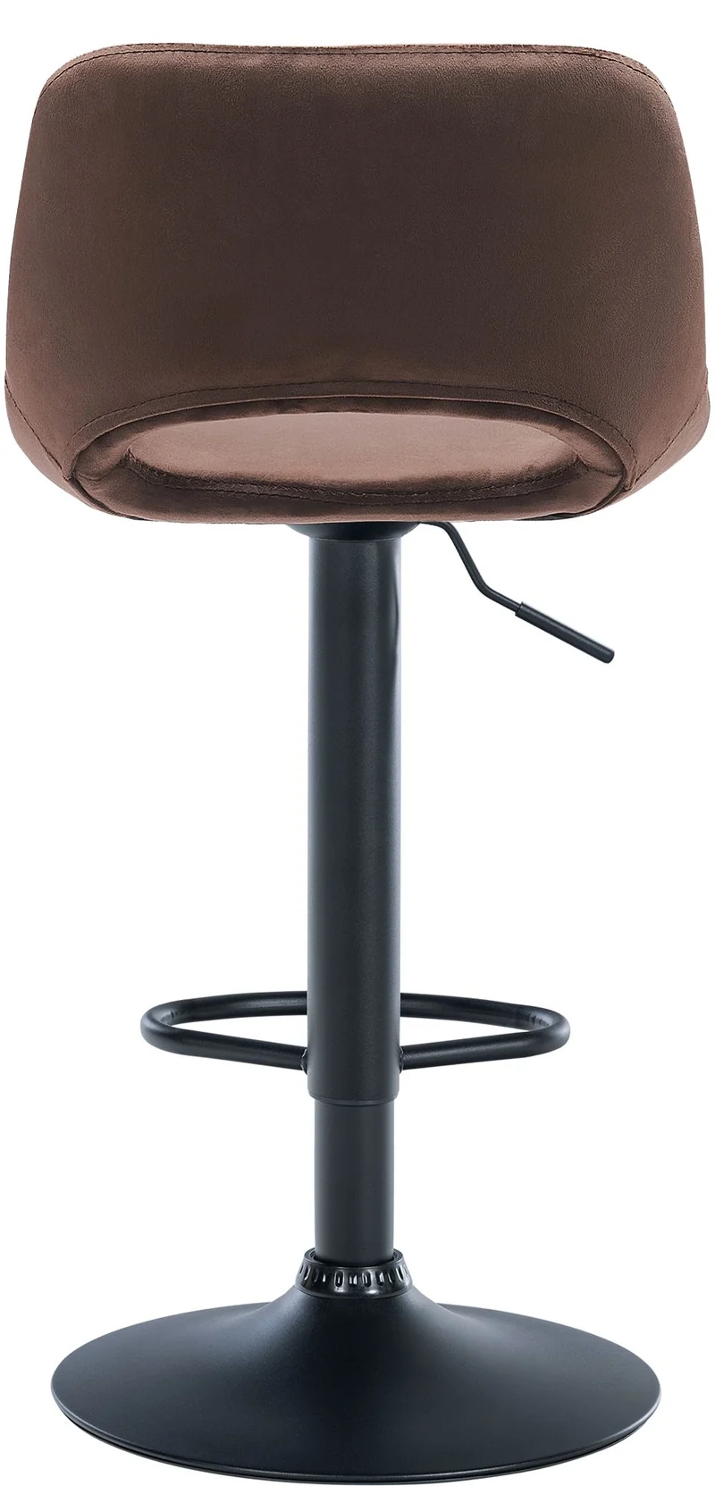 Tabourets de bar chaises haute x2 avec repose-pieds en velours marron piètement métallique noir 10_0004083