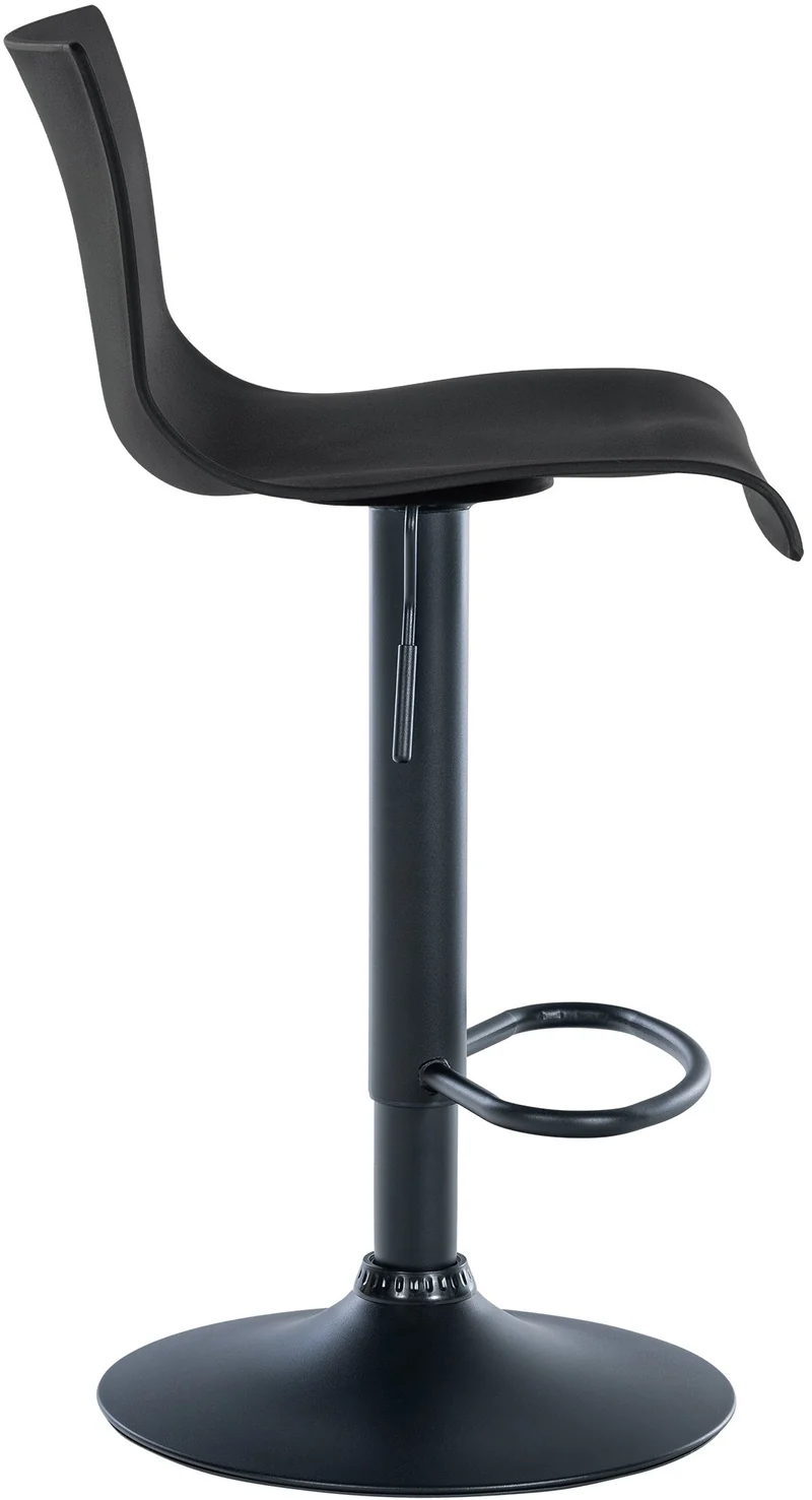 Tabouret de bar x1 design simple avec repose-pieds en plastique noir pieds en métal noir 10_0004551