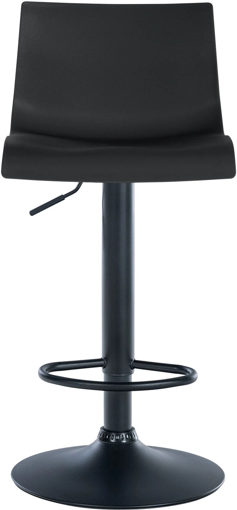 Tabouret de bar x1 design simple avec repose-pieds en plastique noir pieds en métal noir 10_0004551