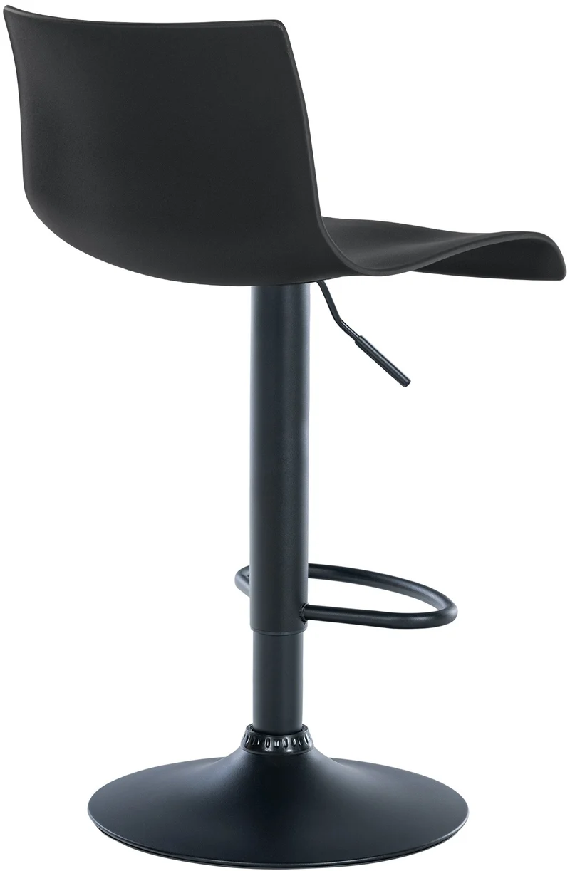 Tabouret de bar x1 design simple avec repose-pieds en plastique noir pieds en métal noir 10_0004551