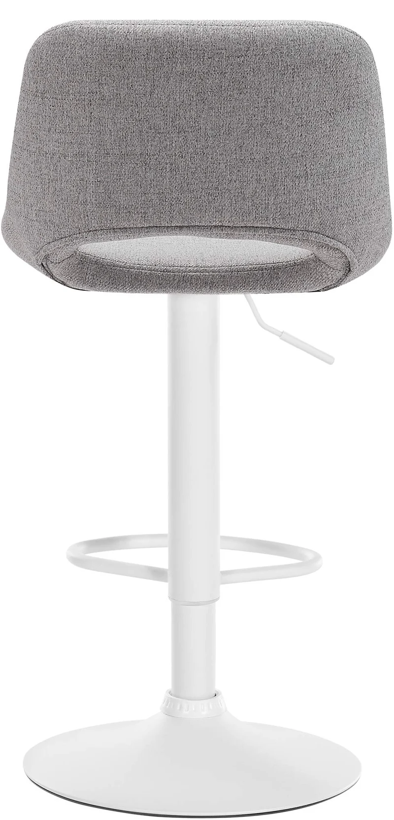 Tabourets de bar chaises haute x2 avec repose-pieds en tissu gris clair piètement métallique blanc 10_0004100