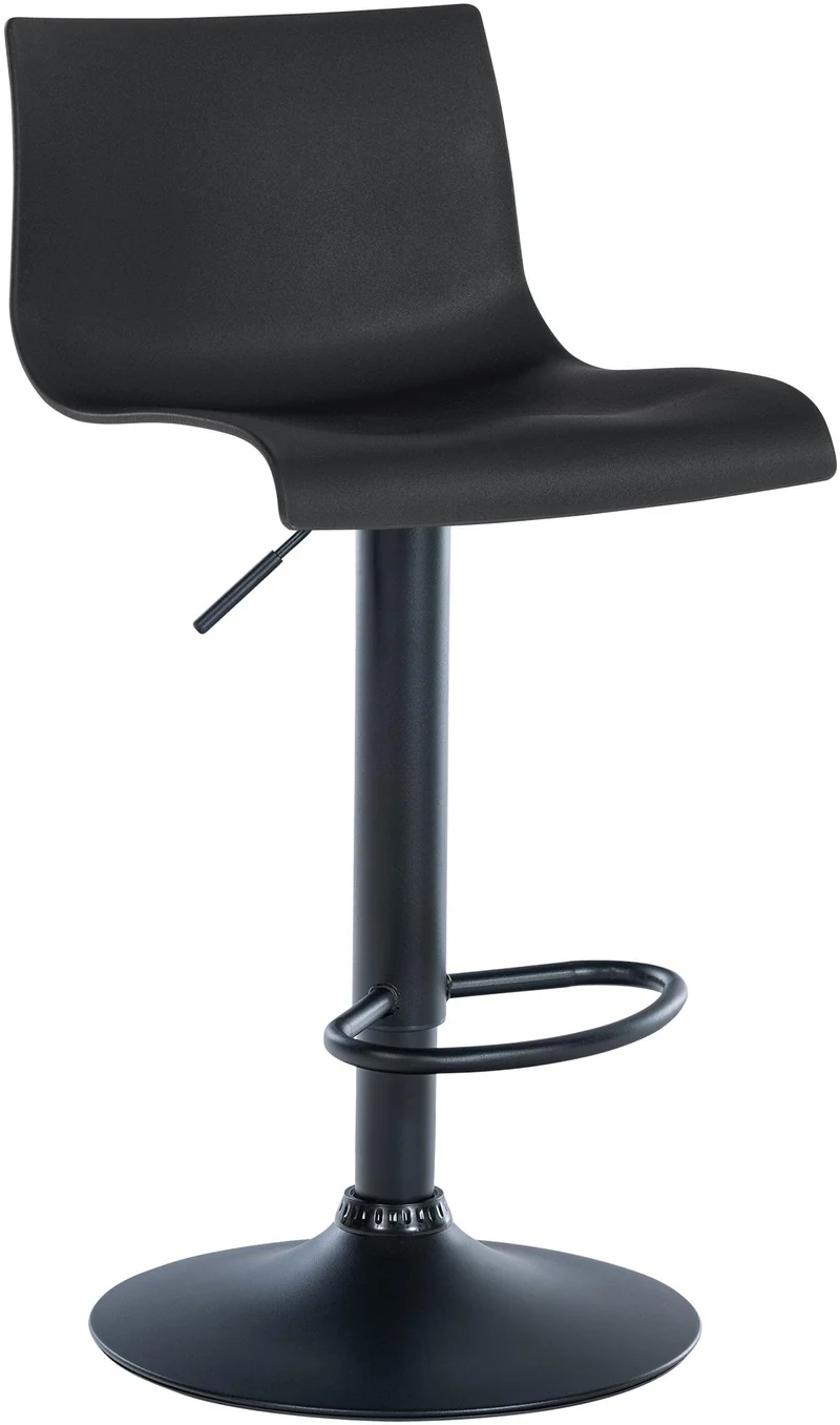 Lot de 2 tabourets de bar design simple avec repose-pieds en plastique noir pieds en métal noir 10_0004047