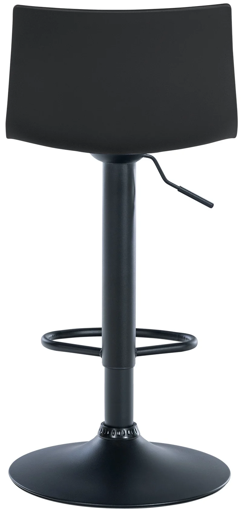 Lot de 2 tabourets de bar design simple avec repose-pieds en plastique noir pieds en métal noir 10_0004047