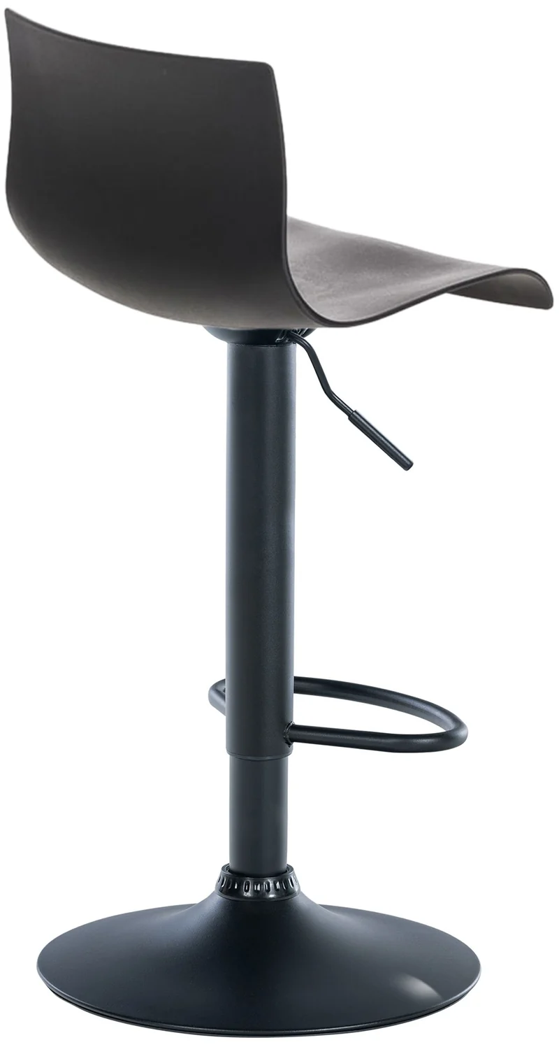 Tabouret de bar avec repose-pieds pivotant dossier incurvé en plastique noir et métal noir 10_0004933