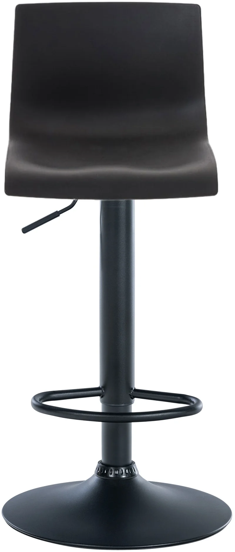 Tabouret de bar avec repose-pieds pivotant dossier incurvé en plastique noir et métal noir 10_0004933