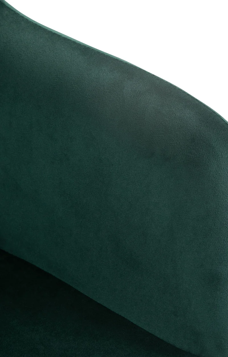 Tabouret de bar chaise haute x1 fonction rotation 360° en velours vert avec coutures décoratives piètement métal blanc 10_0006863