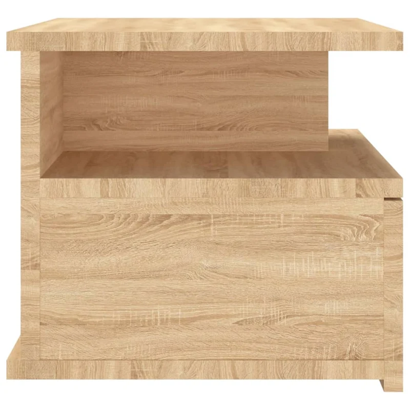 Lot de 2 tables de chevet murale avec tiroir et étagère 40 x 31 x 27 cm en bois ingénierie couleur chêne DEC035995