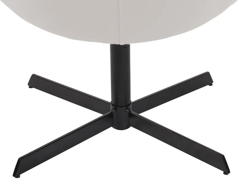 Fauteuil lounge pivotant 360° à dossier enveloppant similicuir blanc avec base étoilée en métal 10_0008234