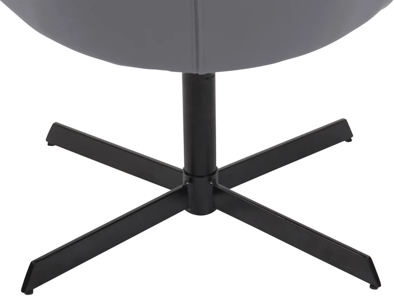 Fauteuil lounge pivotant 360° à dossier enveloppant similicuir gris avec base étoilée en métal 10_0008229