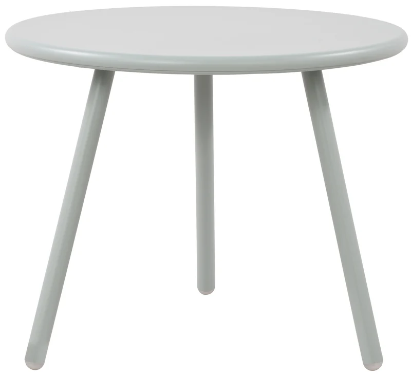 Table basse ronde intérieur / extérieur plateau polypropylène turquoise pieds métal Ø 50 cm 10_0009208