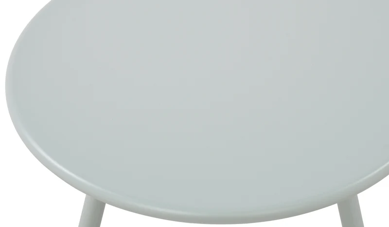 Table basse ronde intérieur / extérieur plateau polypropylène turquoise pieds métal Ø 50 cm 10_0009208