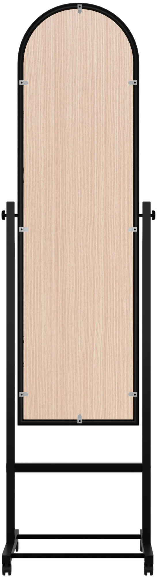 Miroir sur pied pleine longueur pivotant – Cadre métal noir – Avec roulettes 10_0008638