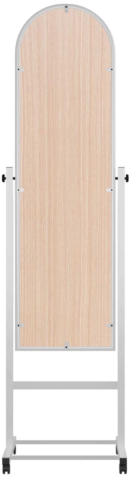 Miroir sur pied pleine longueur pivotant – Cadre métal blanc – Avec roulettes 10_0008381