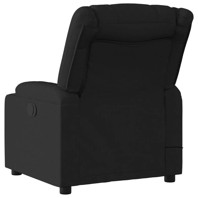 Fauteuil de relaxation TV fonction massage inclinable électrique 6 points de massage en tissu noir DEC027226