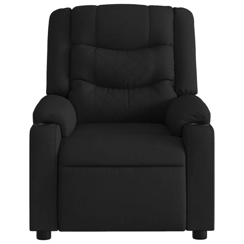 Fauteuil de relaxation TV fonction massage inclinable électrique 6 points de massage en tissu noir DEC027226