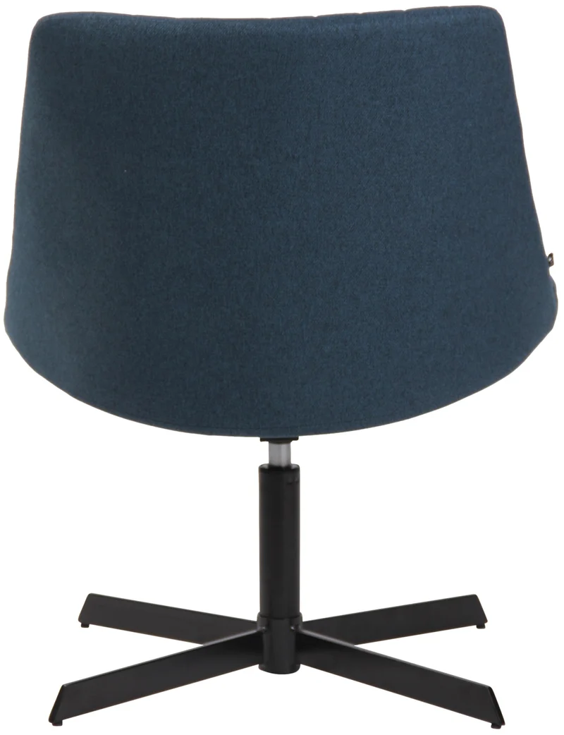 Chaise lounge design en tissu bleu avec dossier à coutures verticales avec piètement étoile en métal 10_0008246