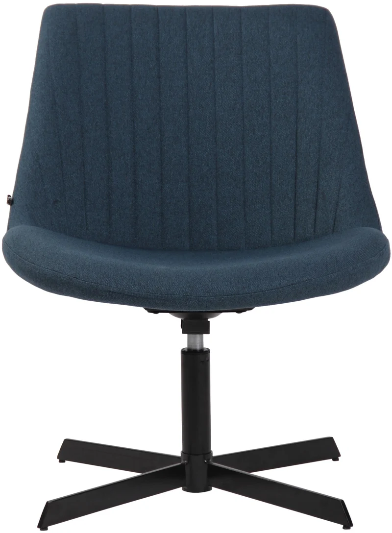 Chaise lounge design en tissu bleu avec dossier à coutures verticales avec piètement étoile en métal 10_0008246