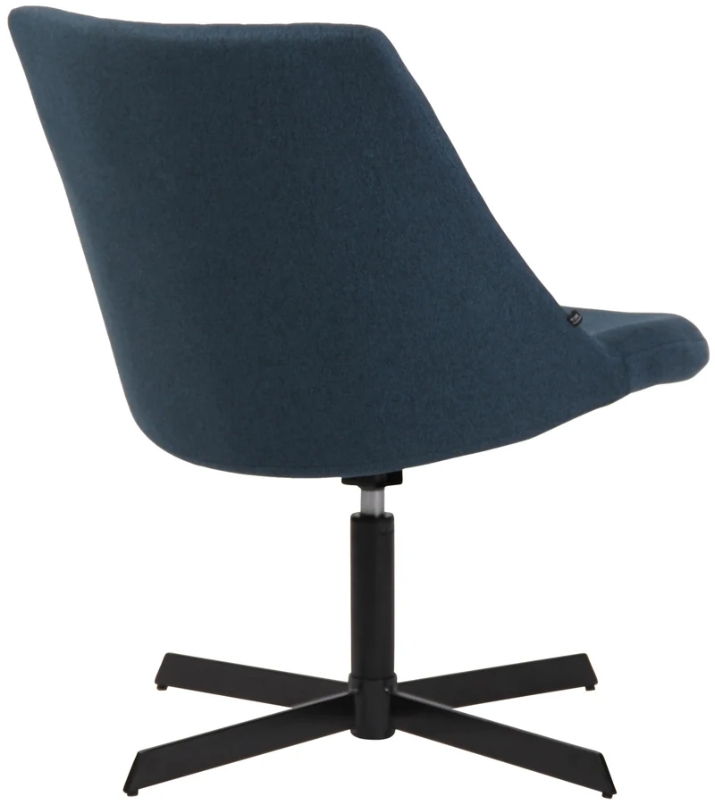 Chaise lounge design en tissu bleu avec dossier à coutures verticales avec piètement étoile en métal 10_0008246