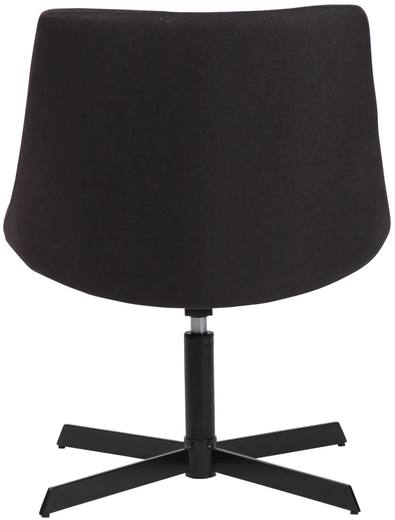 Chaise lounge design en tissu noir avec dossier à coutures verticales avec piètement étoile en métal 10_0008245