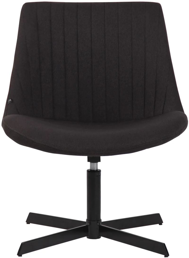 Chaise lounge design en tissu noir avec dossier à coutures verticales avec piètement étoile en métal 10_0008245