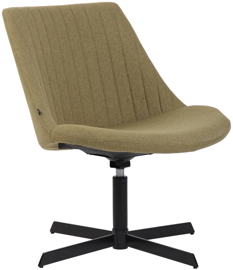 Chaise lounge design en tissu vert avec dossier à coutures verticales avec piètement étoile en métal 10_0008238