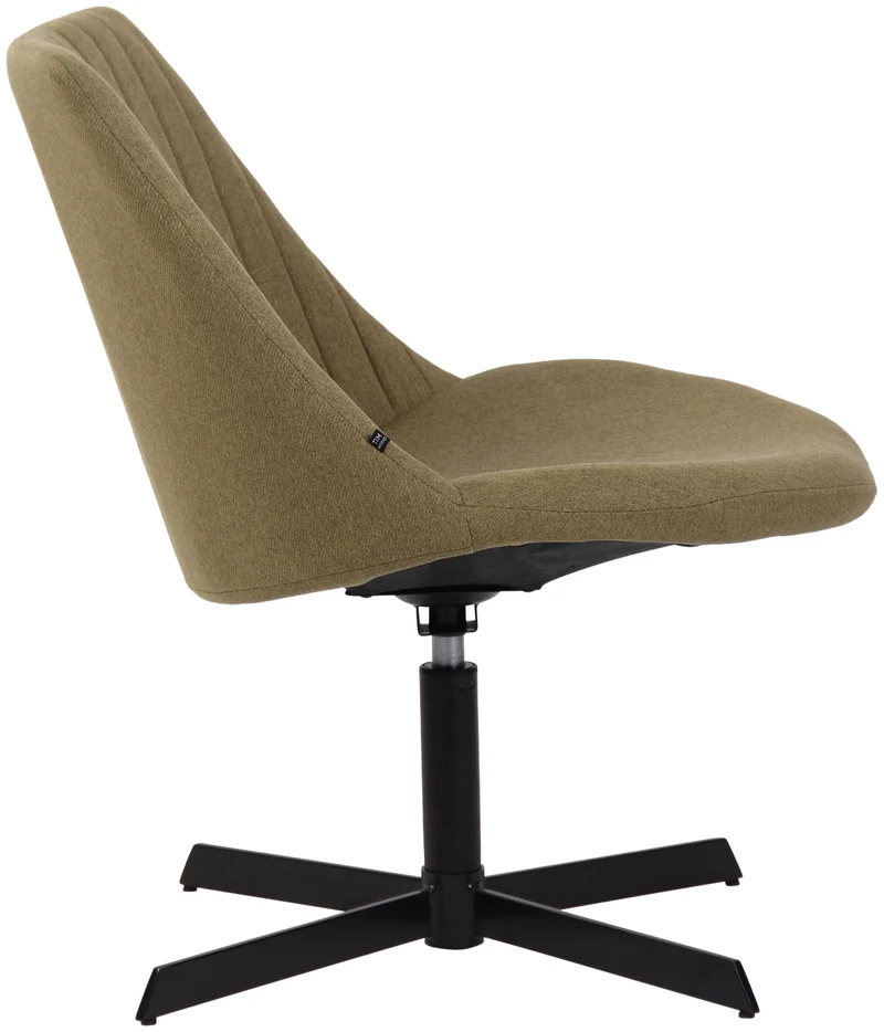 Chaise lounge design en tissu vert avec dossier à coutures verticales avec piètement étoile en métal 10_0008238