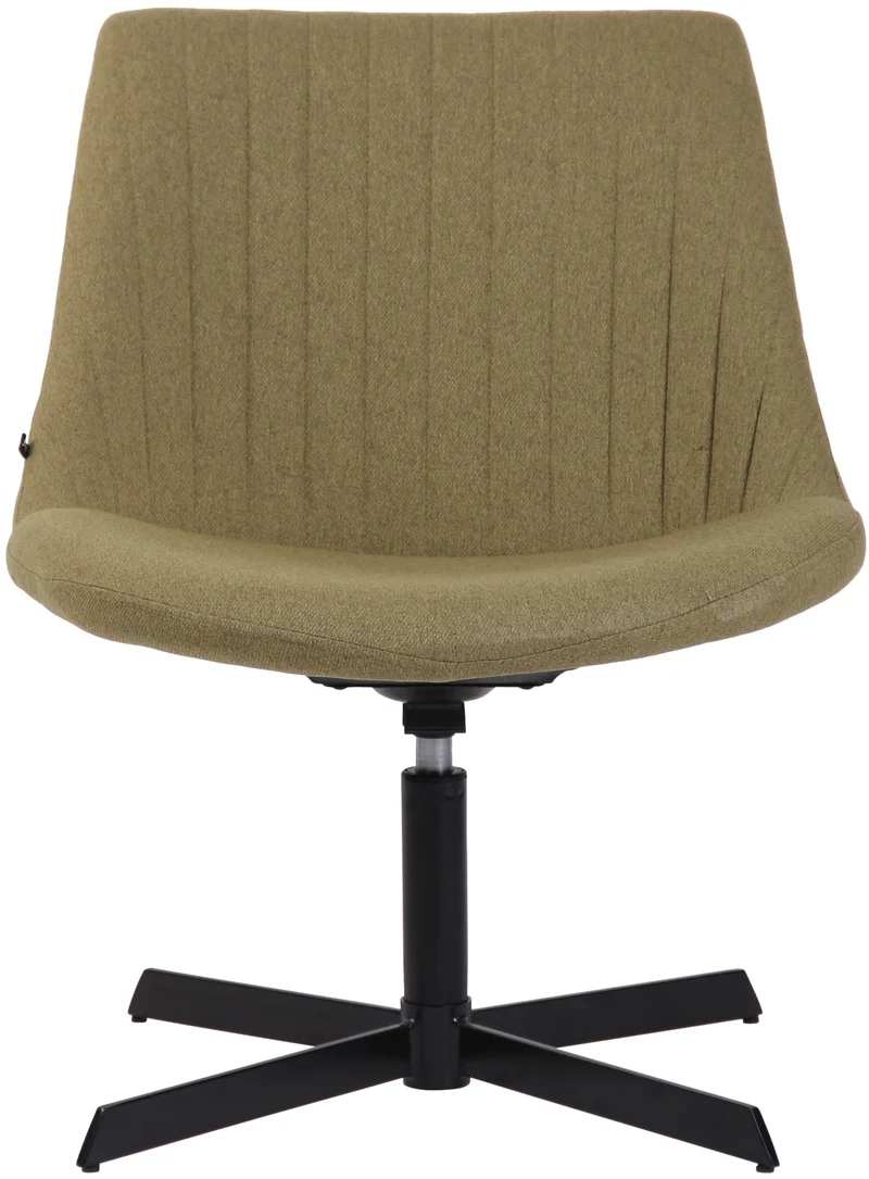 Chaise lounge design en tissu vert avec dossier à coutures verticales avec piètement étoile en métal 10_0008238