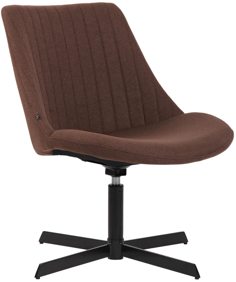 Chaise lounge design en tissu marron avec dossier à coutures verticales avec piètement étoile en métal 10_0008236