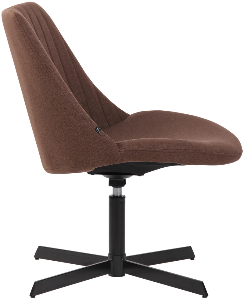 Chaise lounge design en tissu marron avec dossier à coutures verticales avec piètement étoile en métal 10_0008236