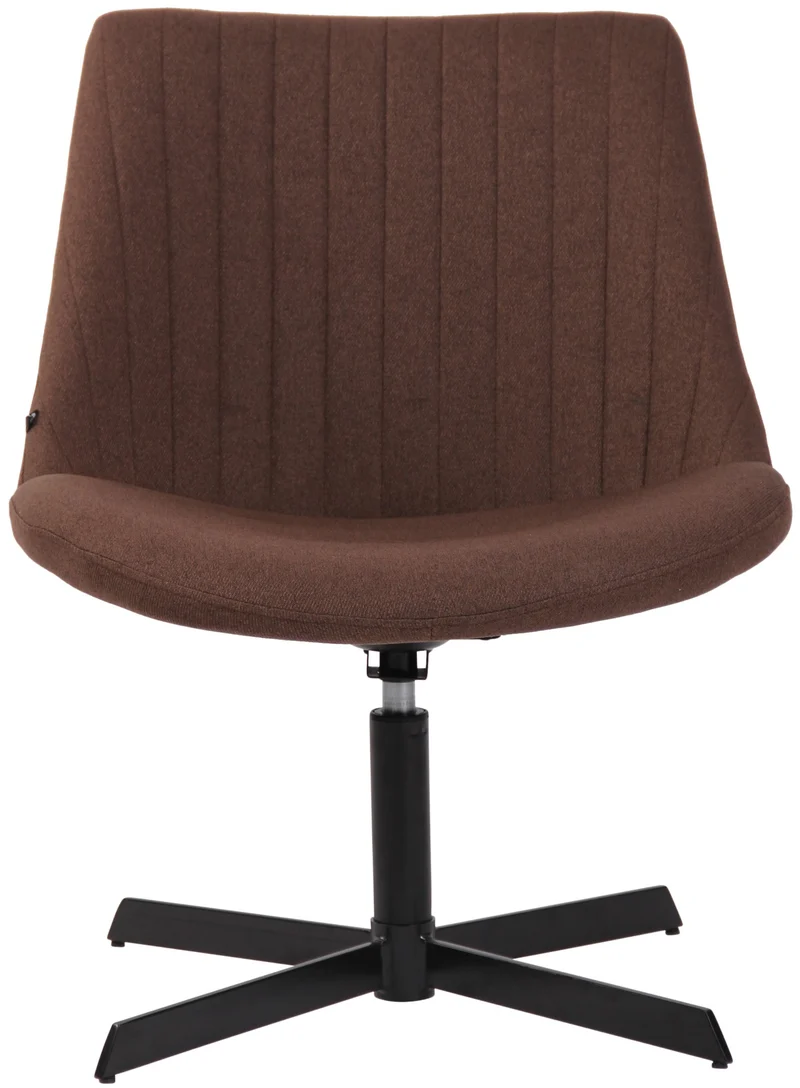 Chaise lounge design en tissu marron avec dossier à coutures verticales avec piètement étoile en métal 10_0008236