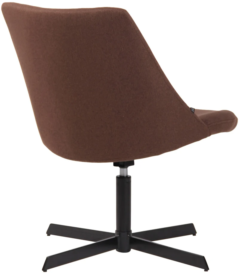 Chaise lounge design en tissu marron avec dossier à coutures verticales avec piètement étoile en métal 10_0008236