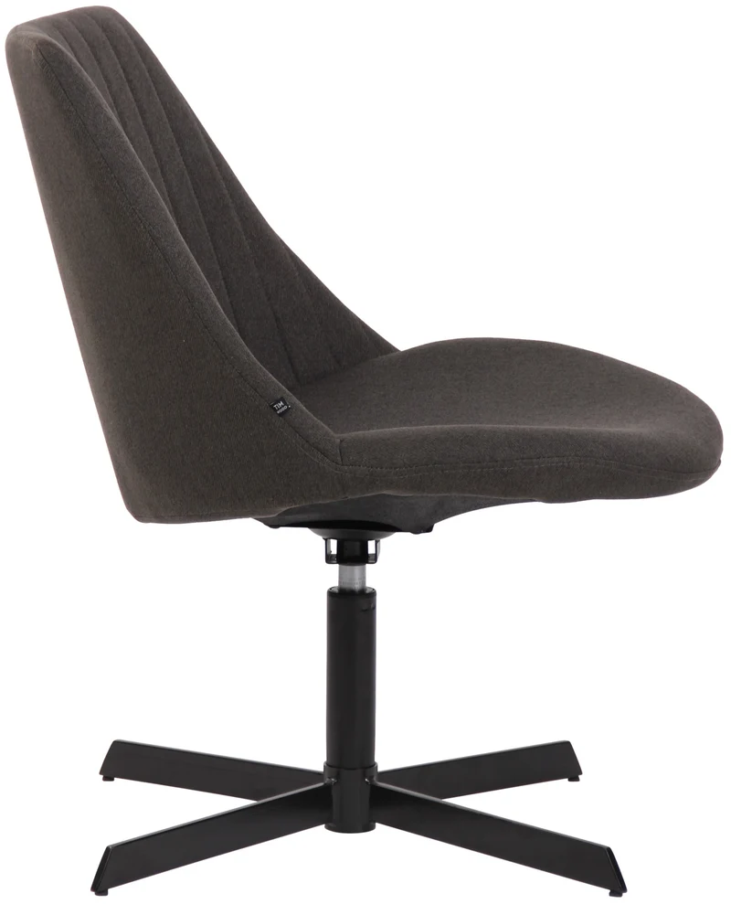 Chaise lounge design en tissu gris foncé avec dossier à coutures verticales avec piètement étoile en métal 10_0008231