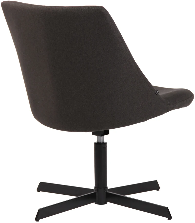 Chaise lounge design en tissu gris foncé avec dossier à coutures verticales avec piètement étoile en métal 10_0008231