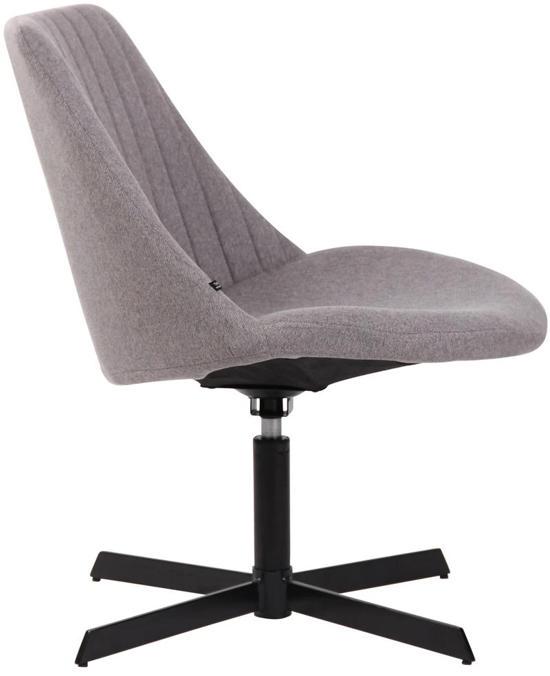 Chaise lounge design en tissu gris avec dossier à coutures verticales avec piètement étoile en métal 10_0008227