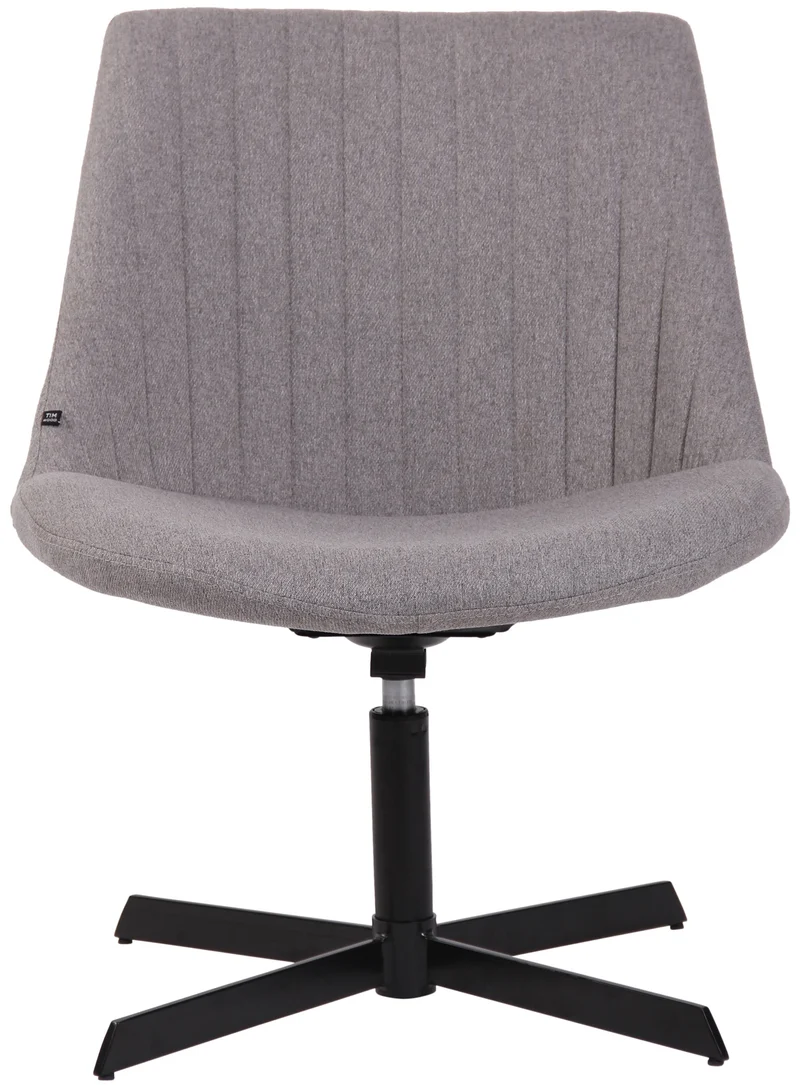 Chaise lounge design en tissu gris avec dossier à coutures verticales avec piètement étoile en métal 10_0008227