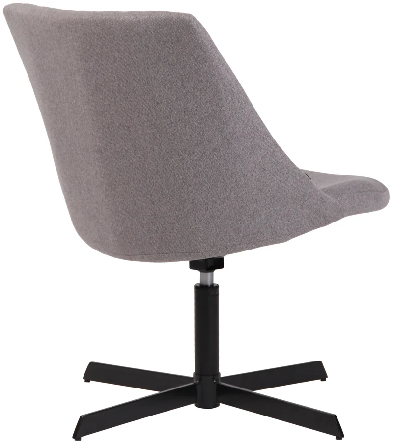 Chaise lounge design en tissu gris avec dossier à coutures verticales avec piètement étoile en métal 10_0008227