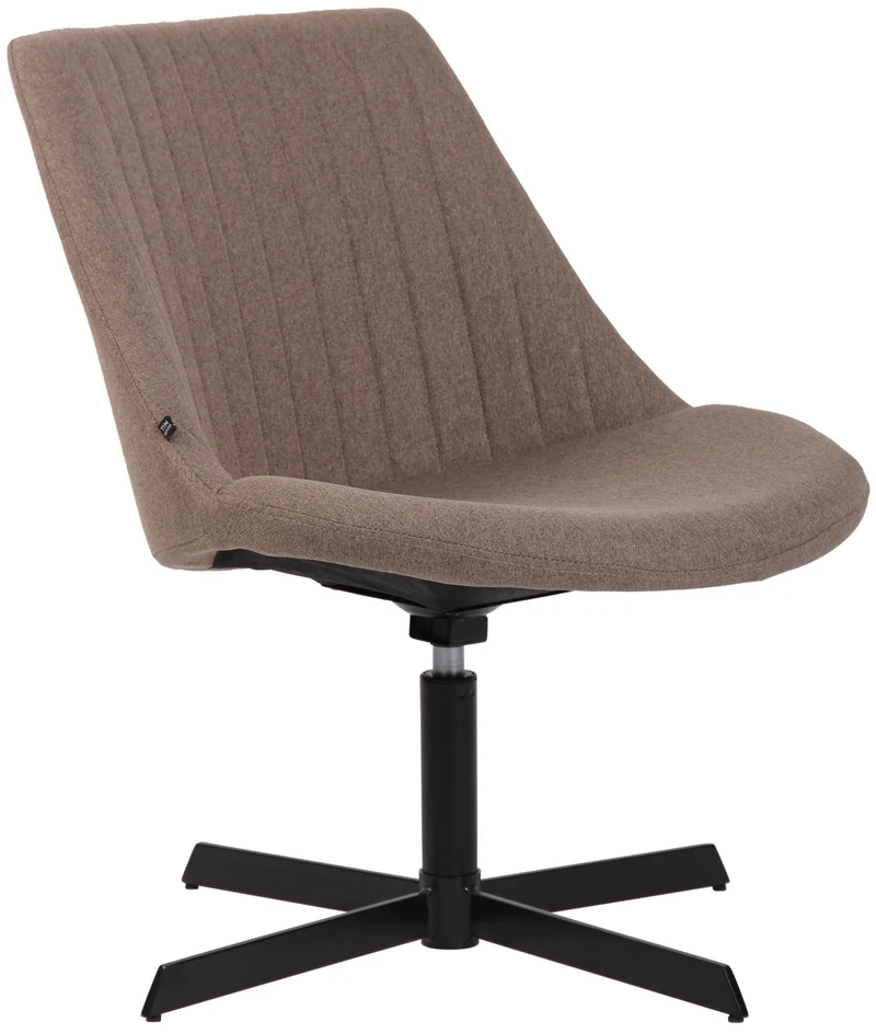 Chaise lounge design en tissu taupe avec dossier à coutures verticales avec piètement étoile en métal 10_0008226