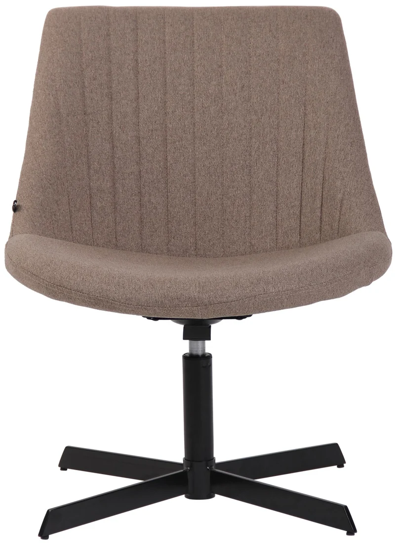 Chaise lounge design en tissu taupe avec dossier à coutures verticales avec piètement étoile en métal 10_0008226