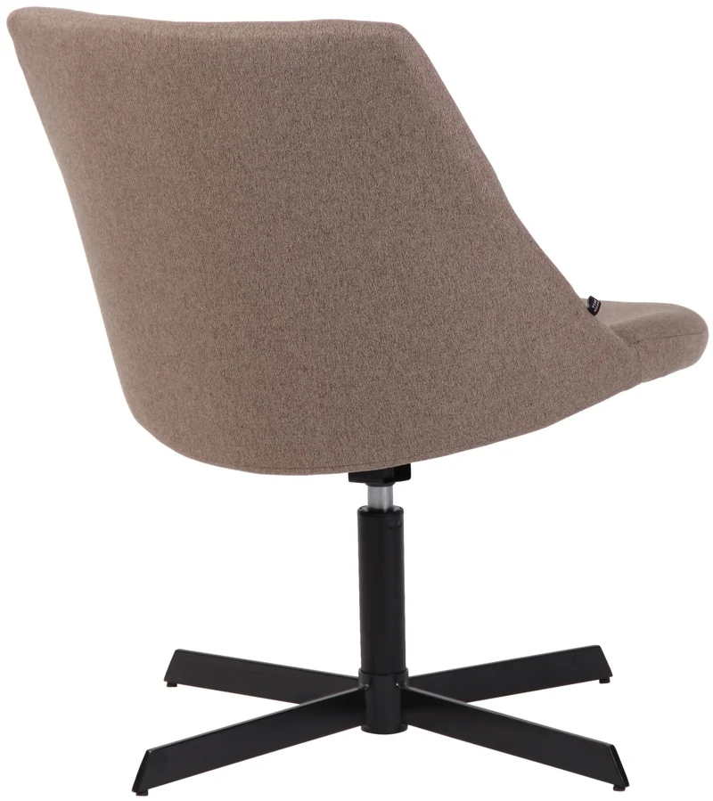 Chaise lounge design en tissu taupe avec dossier à coutures verticales avec piètement étoile en métal 10_0008226