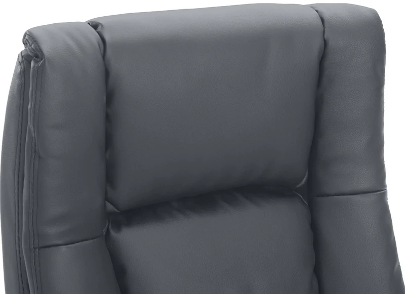Chaise de direction rembourrée pivotant avec accoudoirs avec revêtement similicuir gris cadre plastique 10_0007096