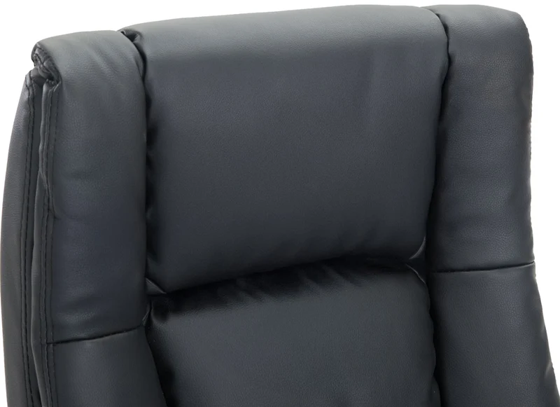 Chaise de direction rembourrée pivotant avec accoudoirs avec revêtement similicuir noir cadre plastique 10_0007011
